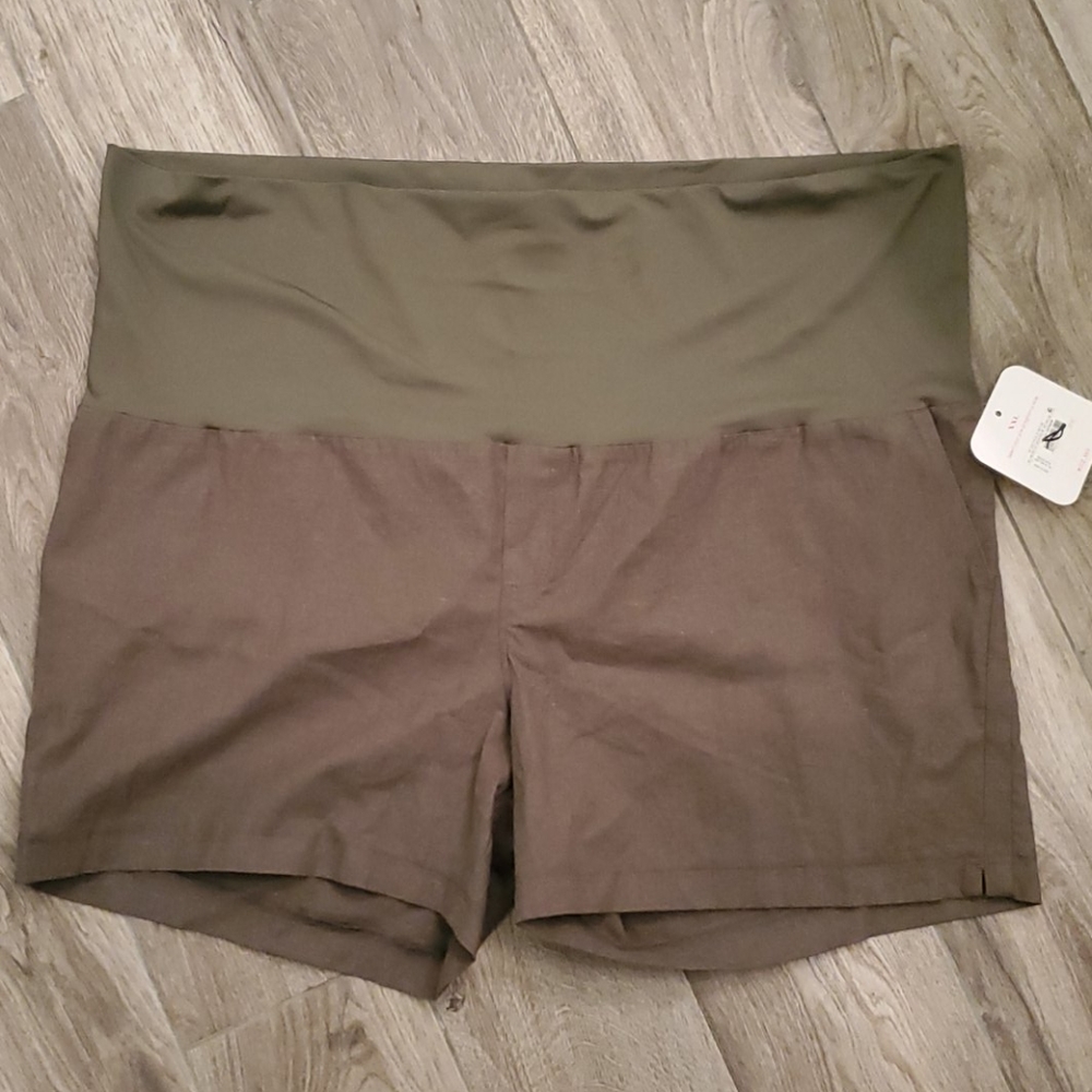 NWT! Maternity Shorts-Olive Green